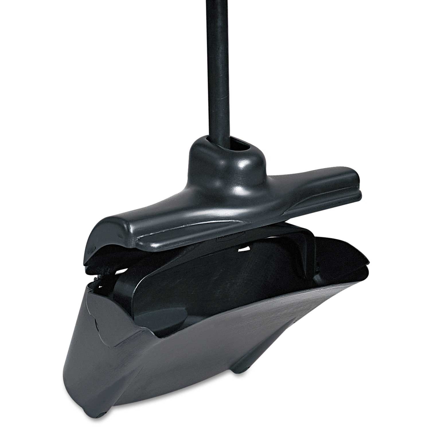 Rubbermaid Commercial Black Plastic Metal Handle Lobby Pro Upright Dustpan with Cover, 12 1/2 inch Width