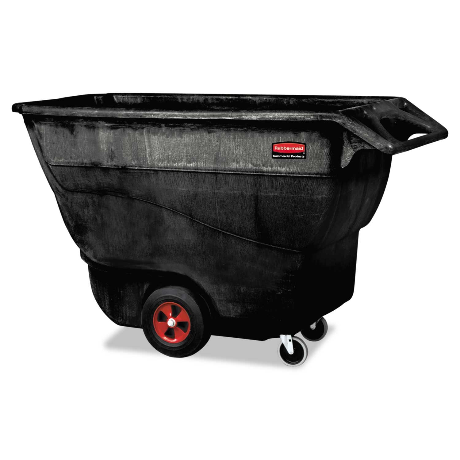 Rubbermaid Commercial Black Rectangular Structural Foam Tilt Truck, 1250 Pound Capacity