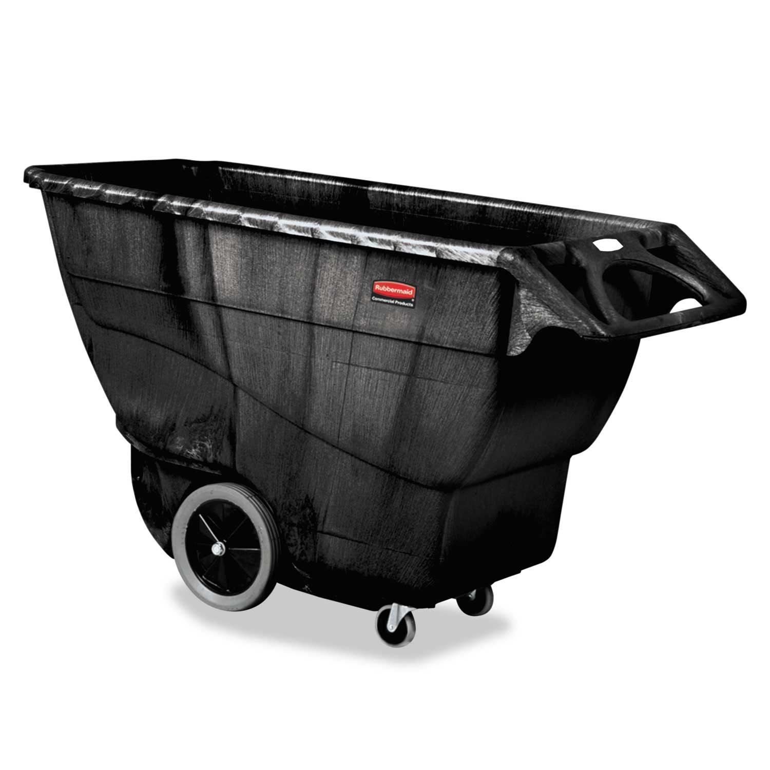 Rubbermaid Commercial Black Rectangular Structural Foam Tilt Truck, 2100 Pound Capacity