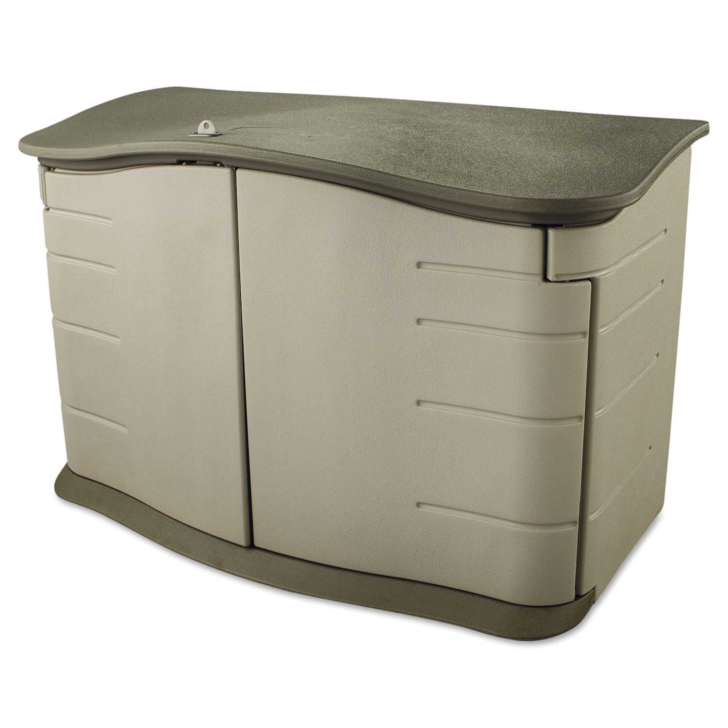 Rubbermaid Olive Green and Sandstone Horizontal Outdoor Storage Shed, 55 x 28 x 36 inch