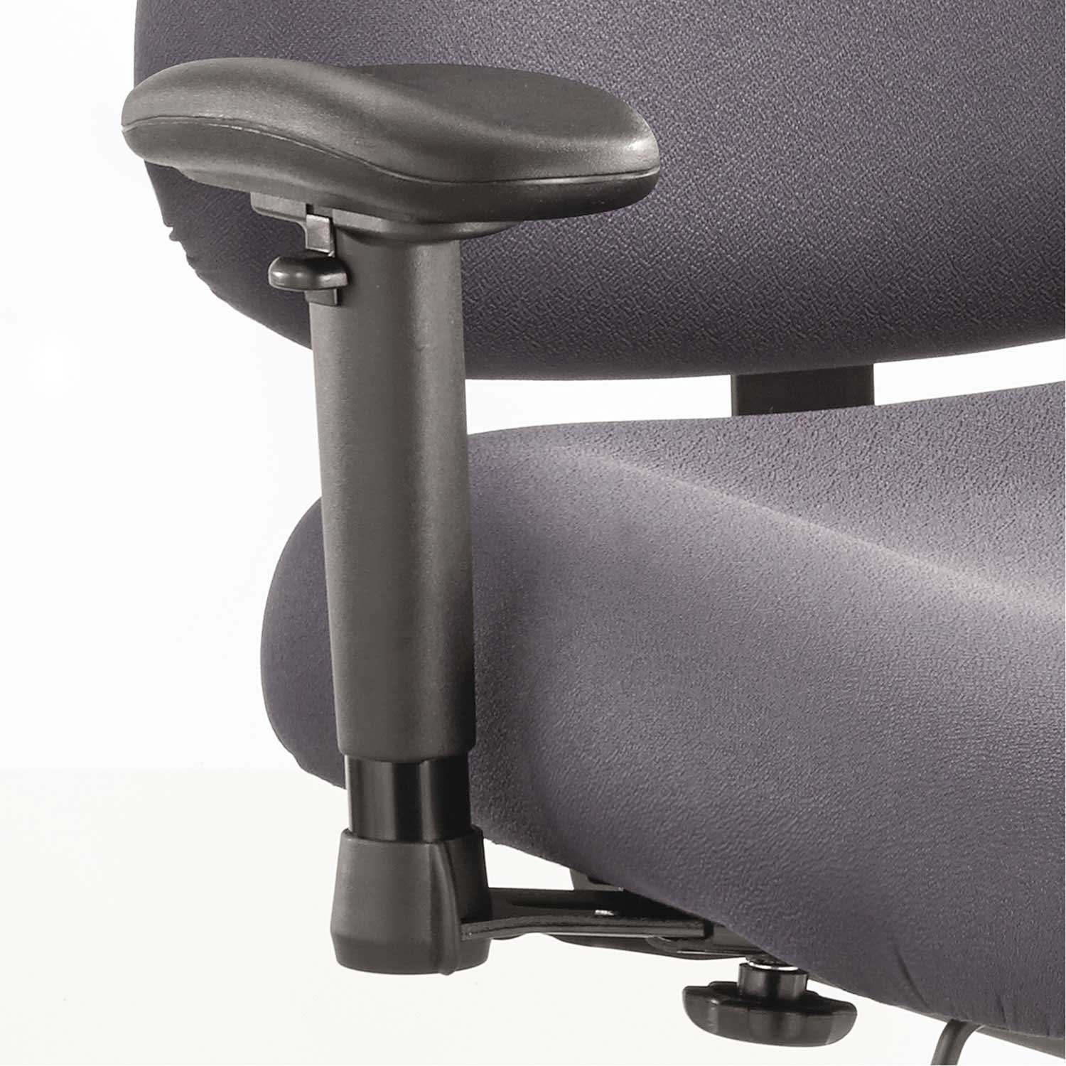 Safco Black Height/Width-Adjustable T-Pad Arm Only, 4 x 10.25 x 1.5 to 14.5 inch -- 1 pair
