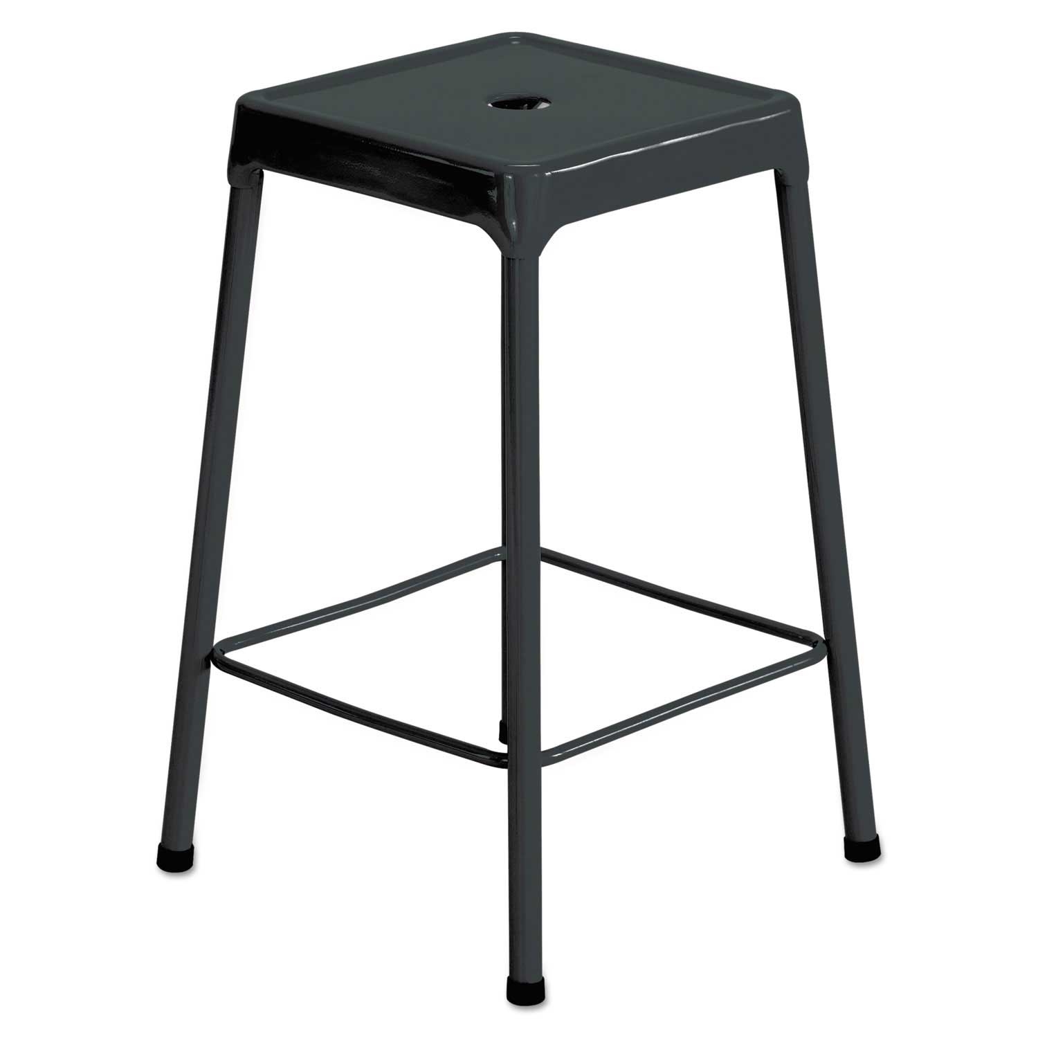 Safco Metal Black Seat and Back Counter-Height Steel Stool with Black Base, 13 x 13 x 17 inch