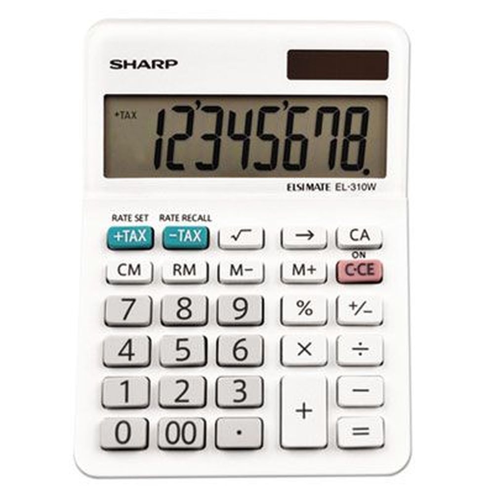 Sharp 8 Digit Lcd El-310wb Mini Desktop Calculator