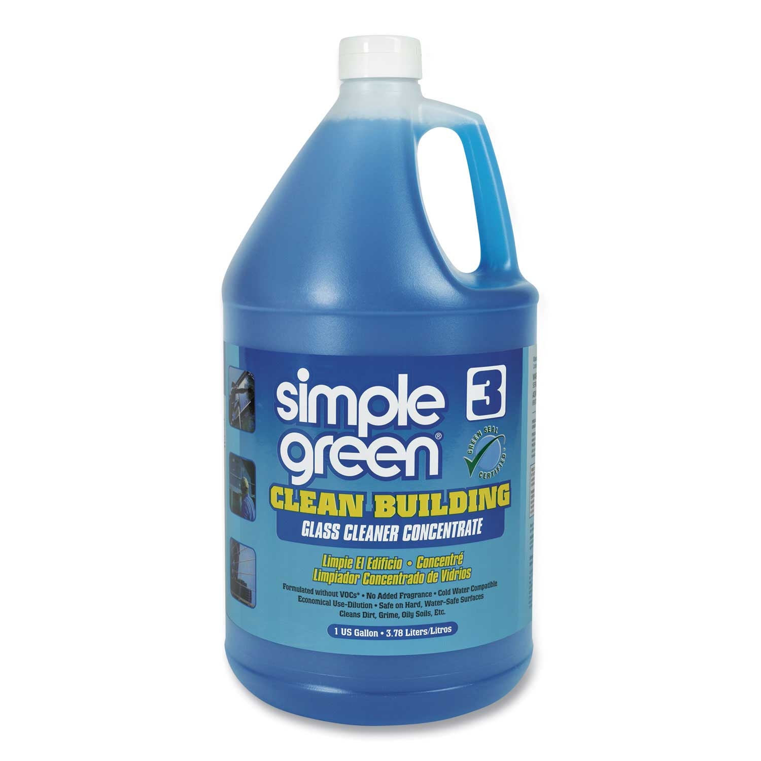 Simple Green Unscented Clean Building Glass Cleaner Concentrate, 1 Gallon Bottle