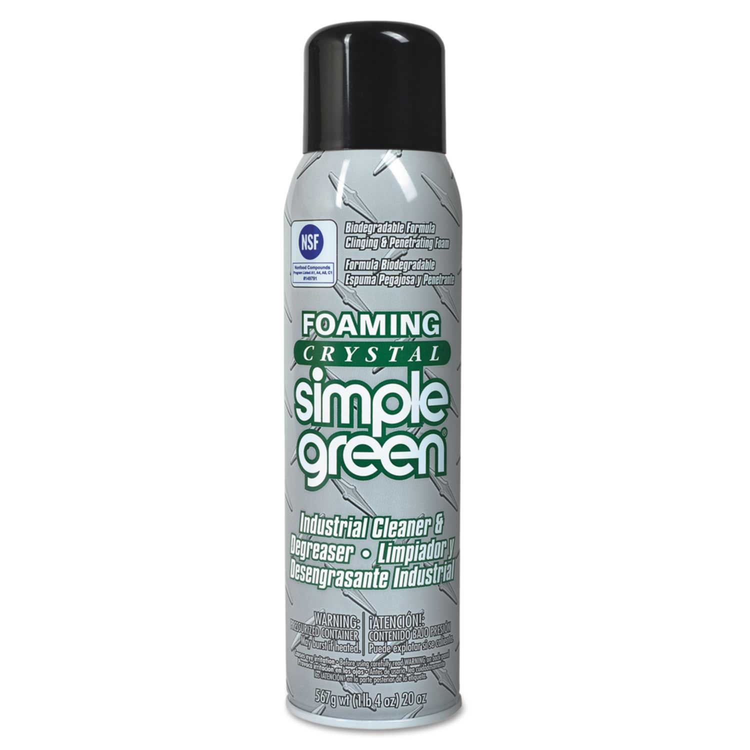 Simple Green Foaming Crystal Industrial Cleaner and Degreaser, 20 Ounce Aerosol -- 12 per case