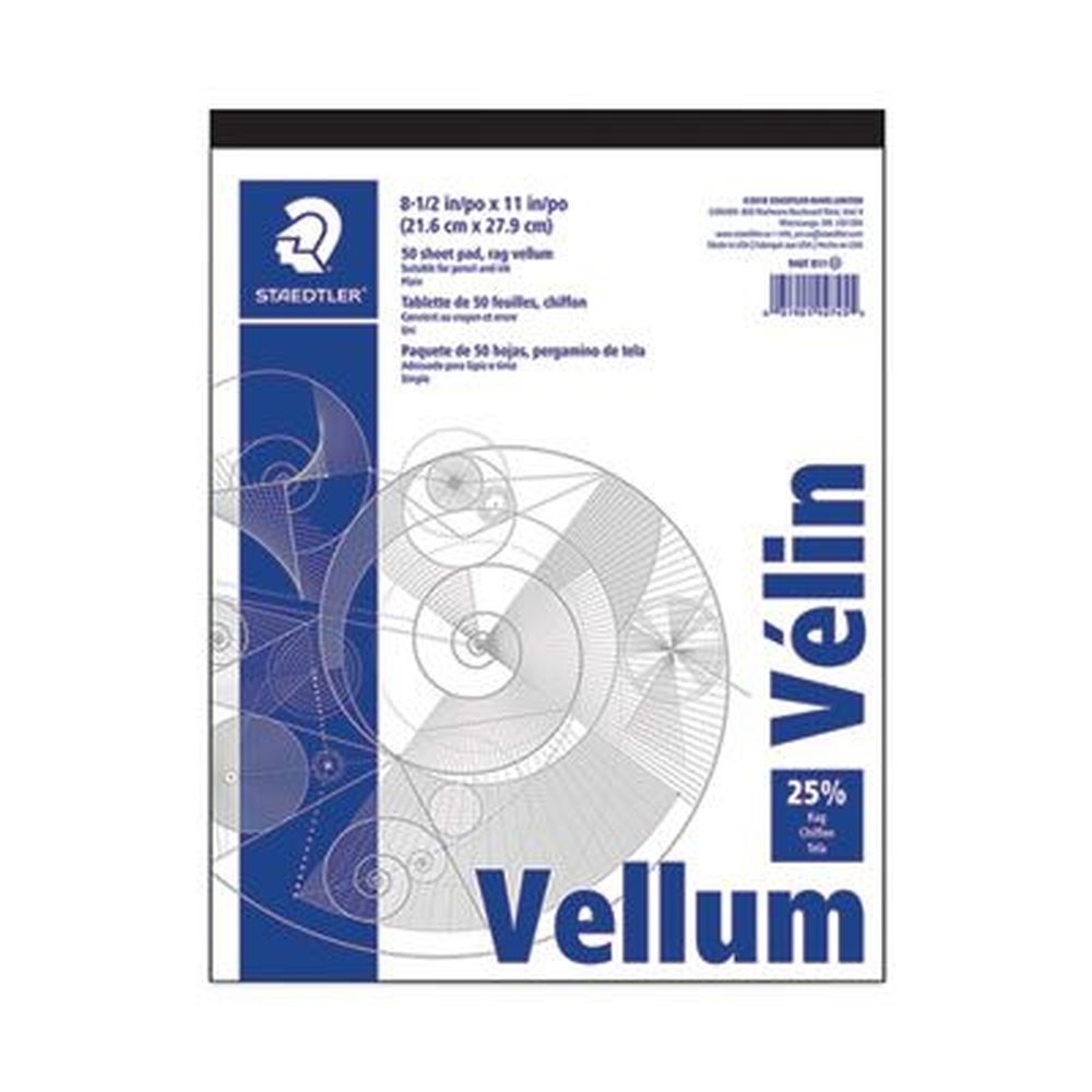 Staedtler Translucent White Design Vellum Paper, 50 per pad