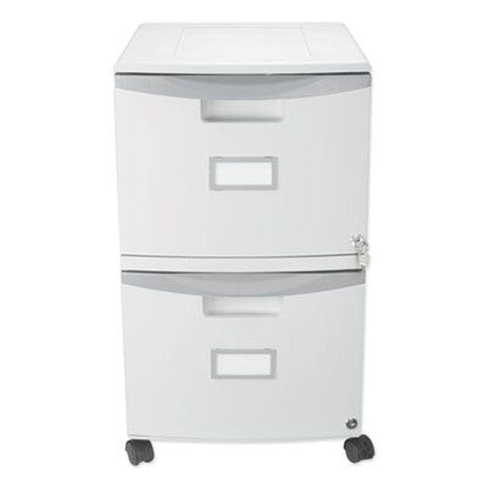 Storex Gray 2 Legal/Letter-Size File Drawers Mobile Filing Cabinet, 14.75 x 18.25 x 26 inch