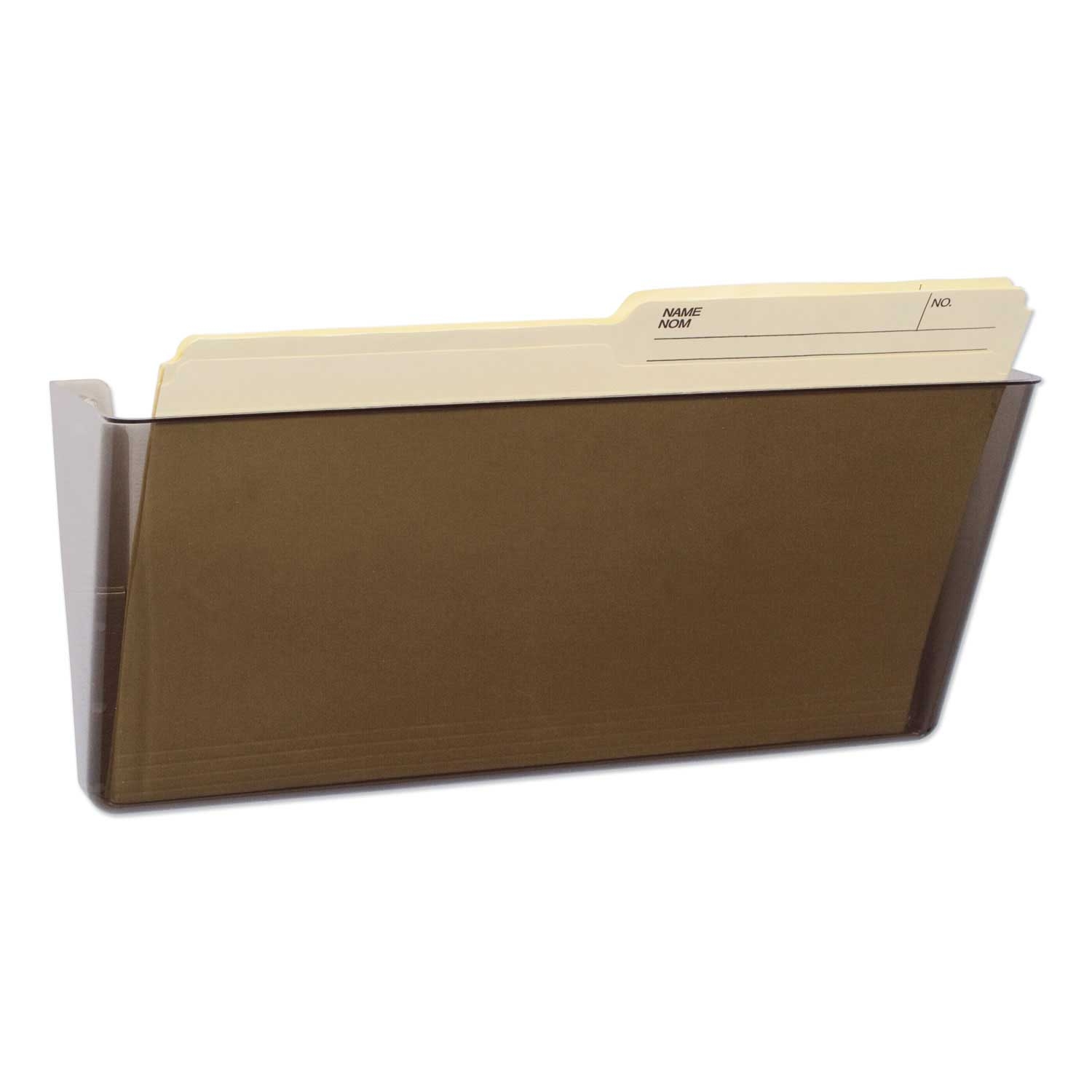 Storex Plastic Smoke Legal Single Pocket Wall File, 16 x 7 inch