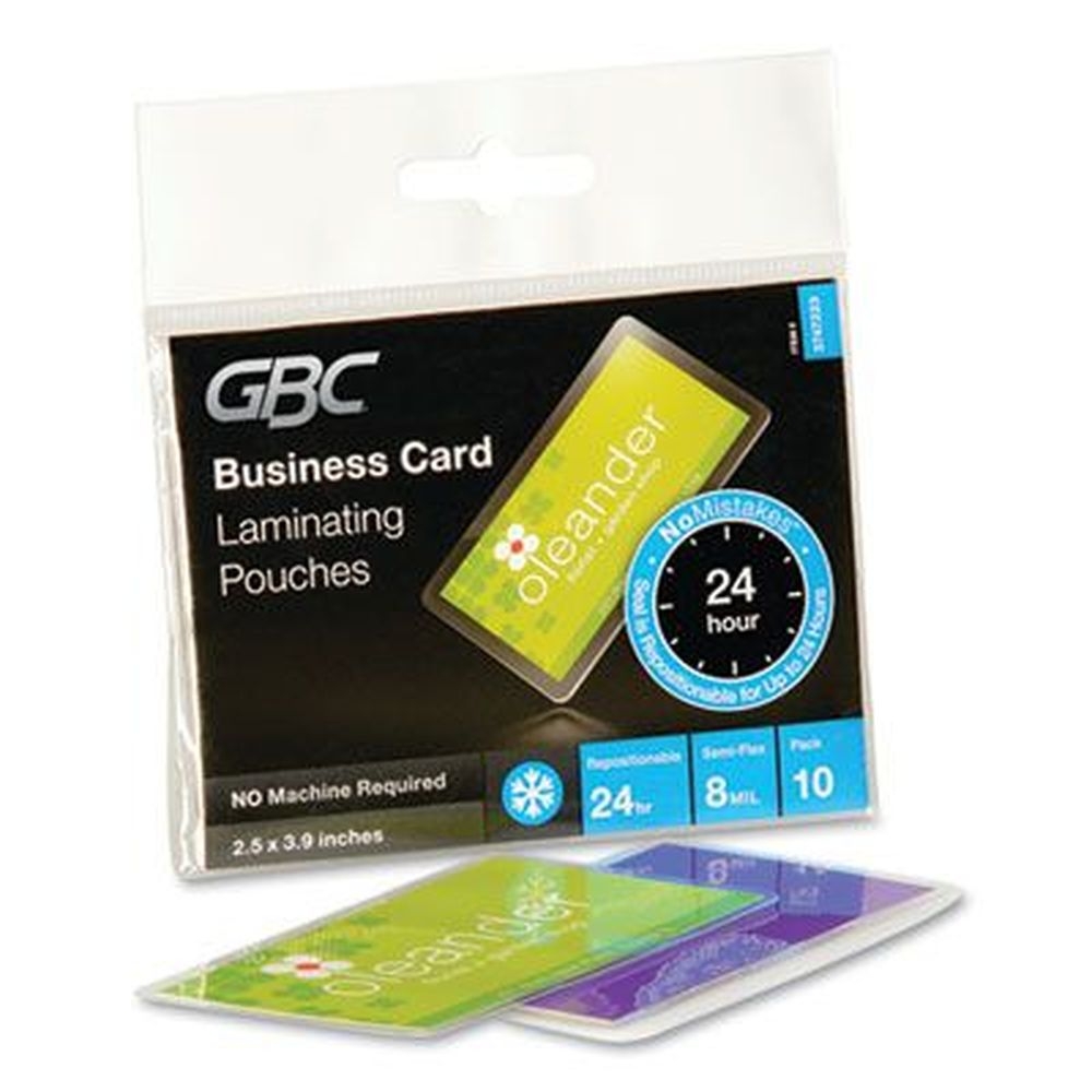 GBC SelfSeal NoMistakes Gloss Clear 8 mil Repositionable Self-Adhesives, 3.75 x 2.56 inch -- 10 per pack
