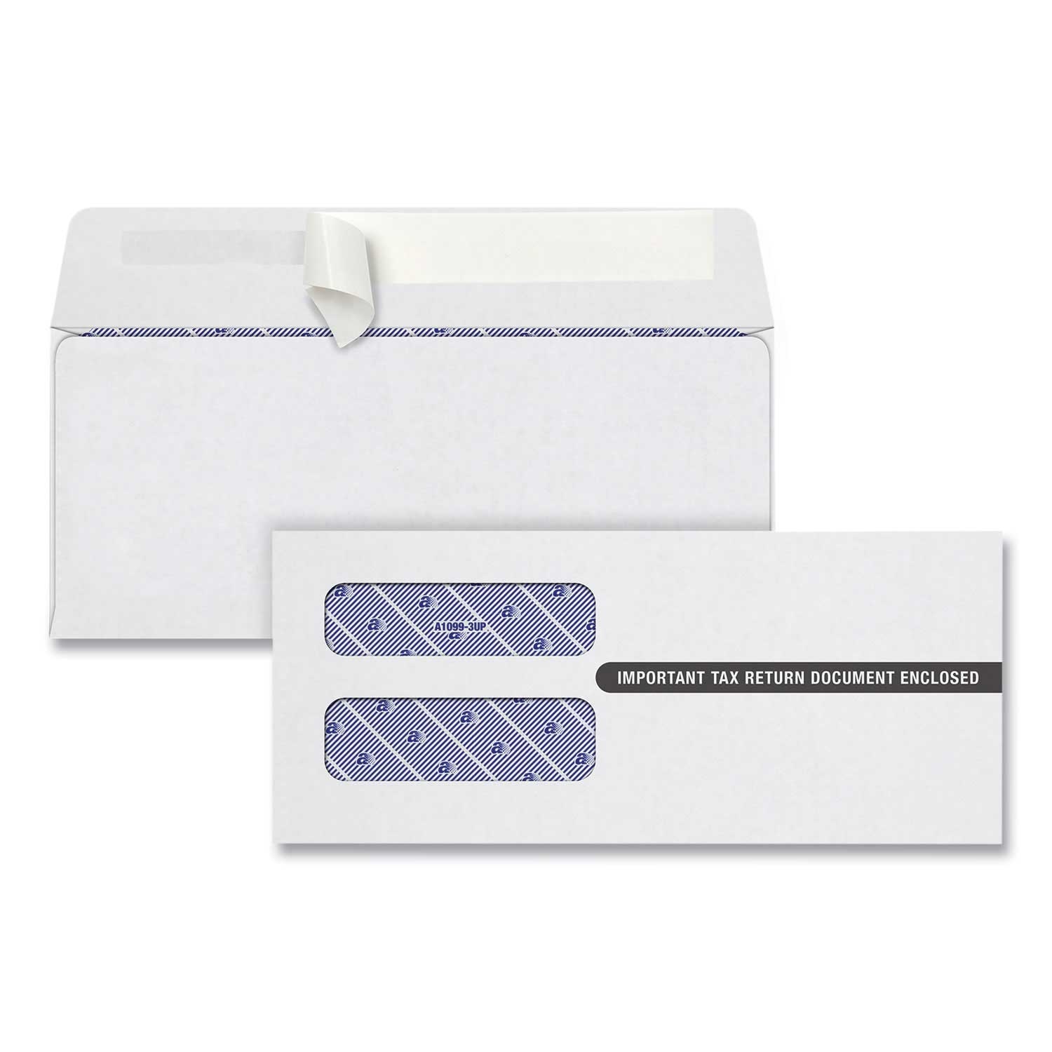Tops White 1099 Commercial Flap Self Adhesive Closure Double Window Envelope, 3.75 x 8.75 inch - 24 per pack -- 1 pack