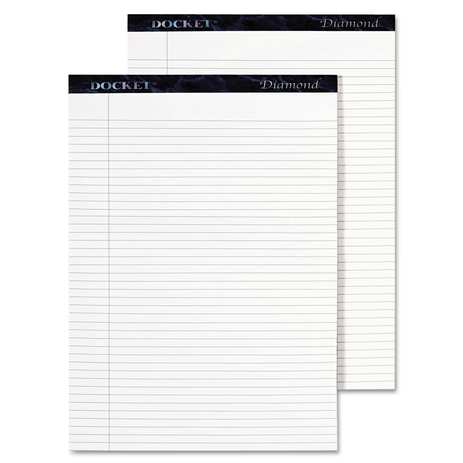 Tops White Wide/Legal Rule Docket Diamond Ruled Pad, 8.5 x 11.75 inch - 2 per box -- 1 box
