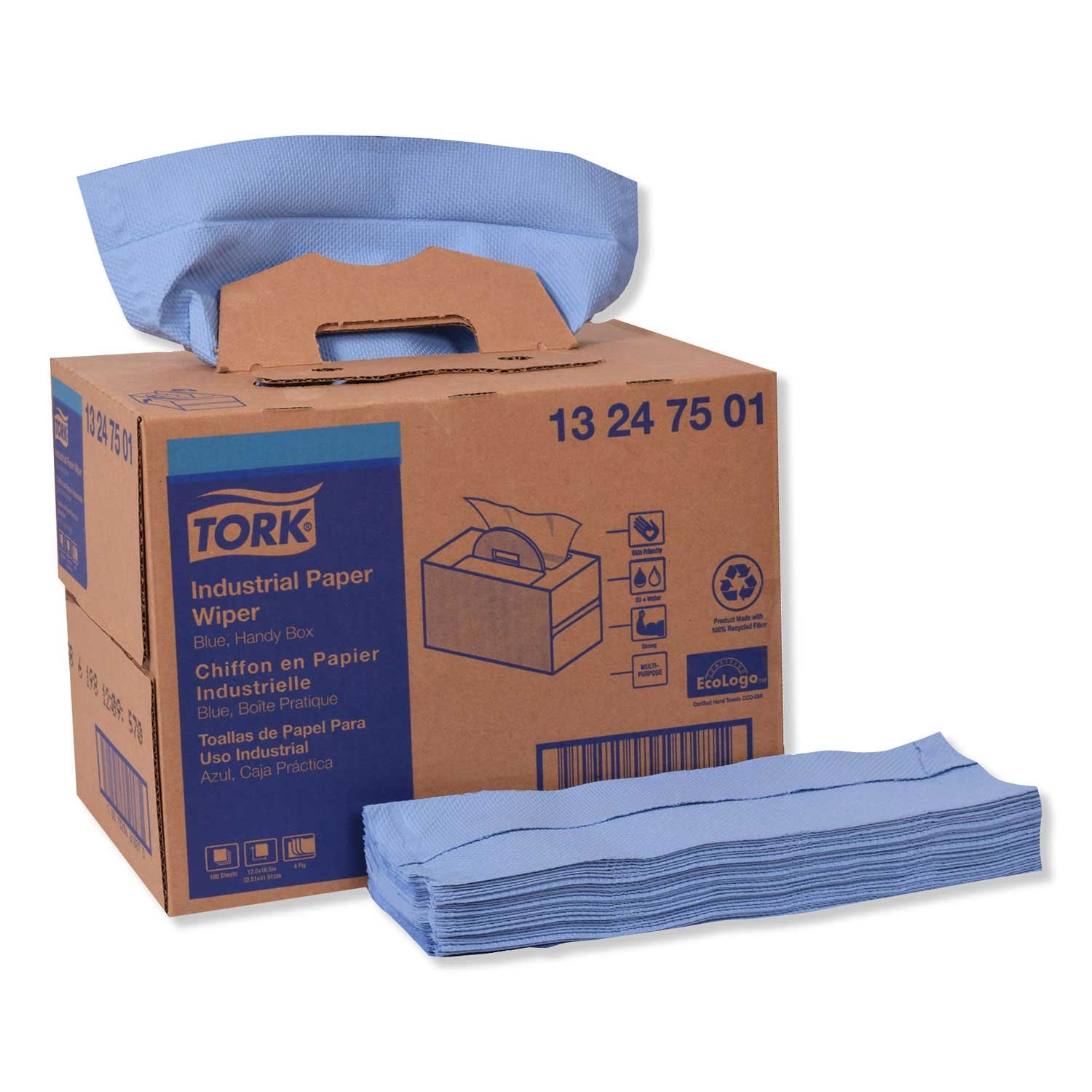 Tork Blue 4 Ply Industrial Paper Wiper, 12.8 x 16.5 inch -- 180 per case