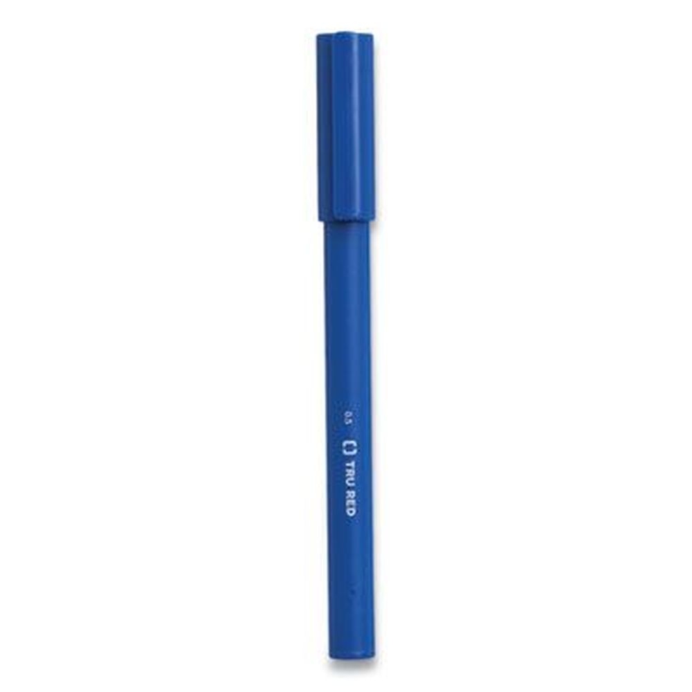 Tru Red Blue Ink Blue Barrel Fine 0.5 mm Quick Dry Gel Pen Stick -- 5 per pack
