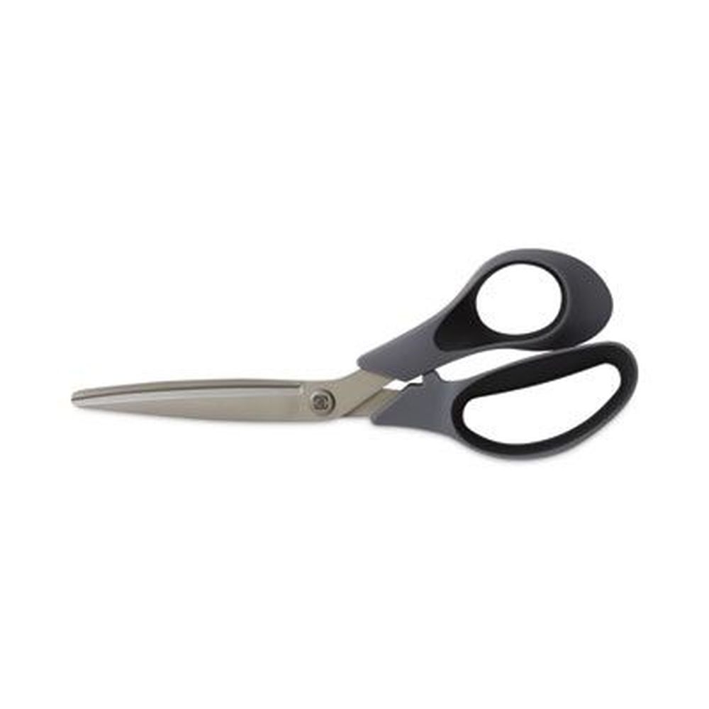 Tru Red Non-Stick Titanium-Coated Scissor with Gray/Black Bent Handle and Gun-Metal Gray Blades, 8 inch Long