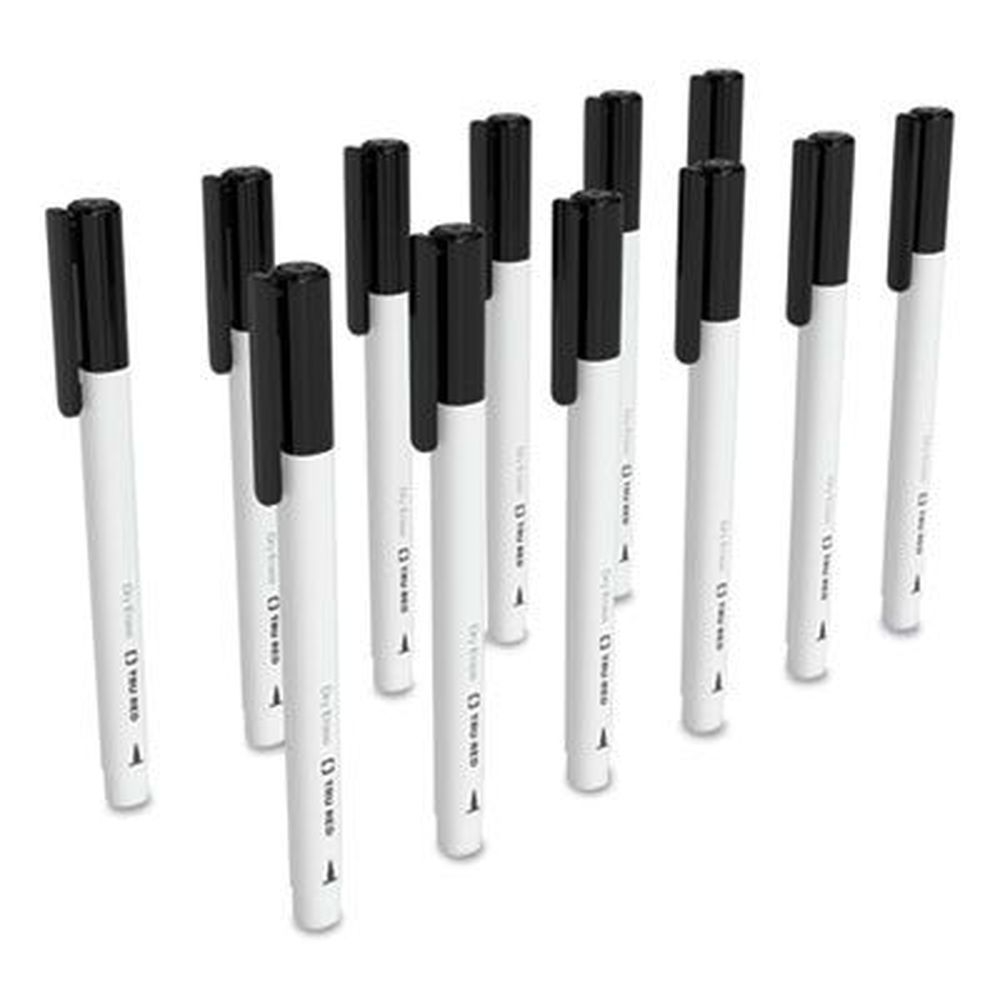 Tru Red Black Pen-Style Dry Erase Marker with Extra-Fine Bullet Tip -- 12 per case