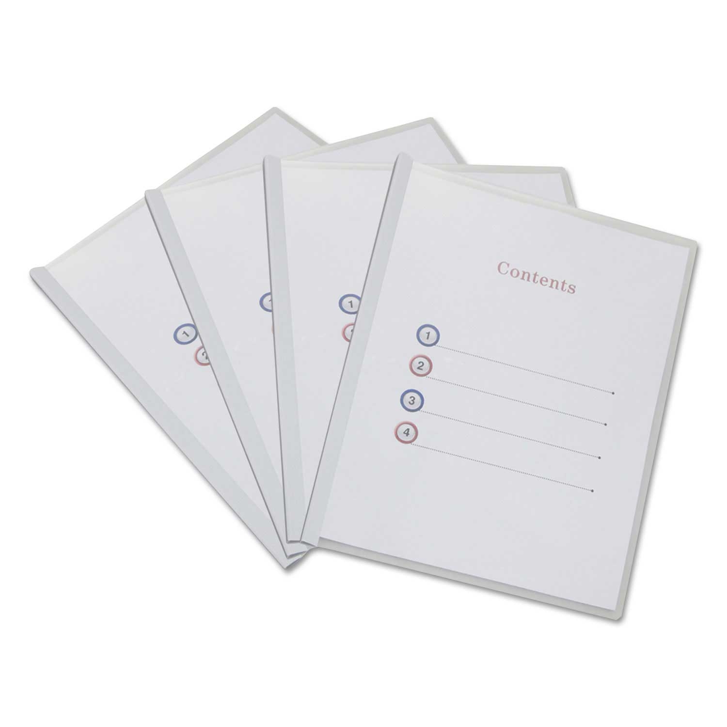 Universal Plastic White Clear View Report Cover with Slide-on Binder Bar - 25 count per pack -- 1 pack per case