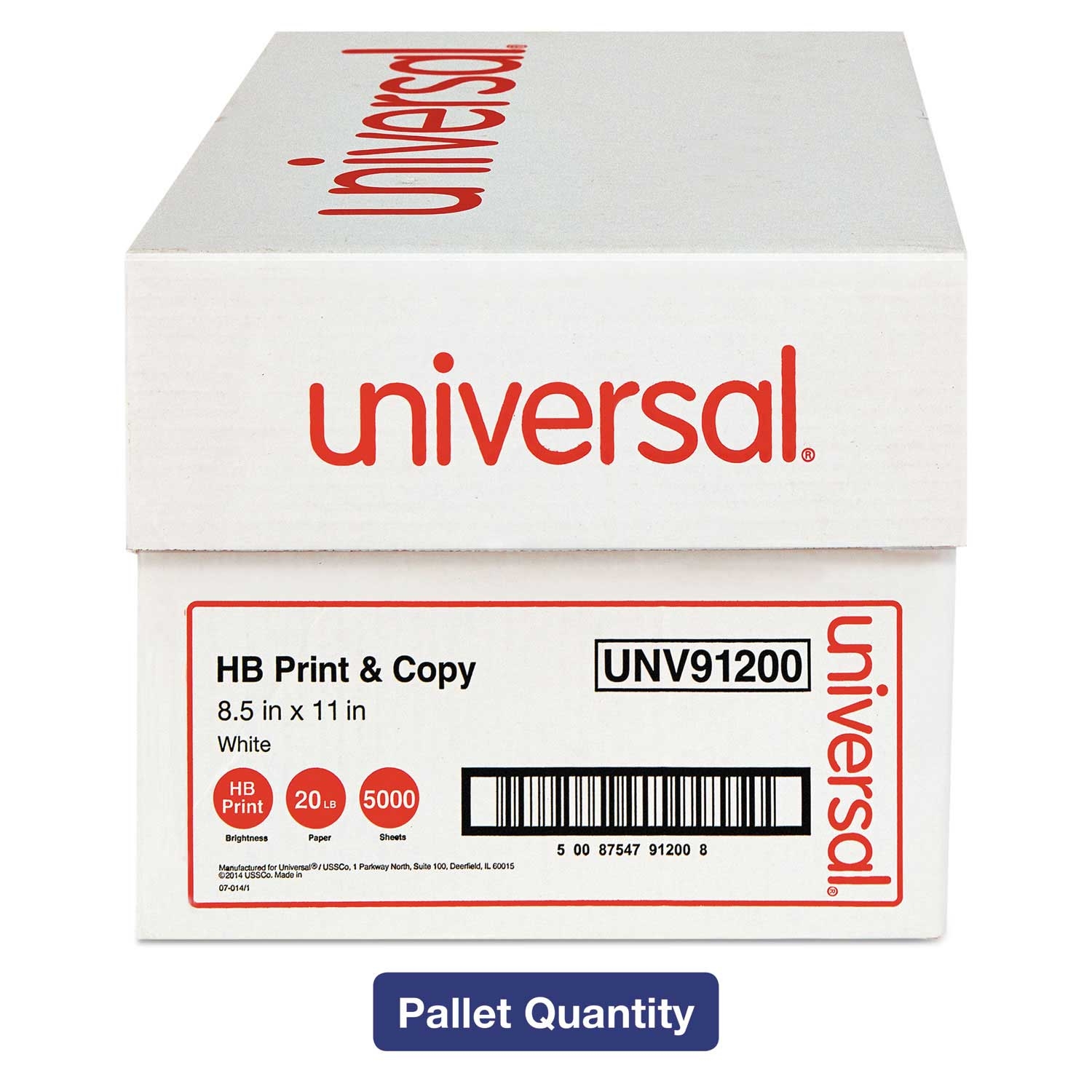 Universal White 96 Bright Multipurpose Paper, 8.5 x 11 inch - 500 sheets per ream -- 400 reams per case