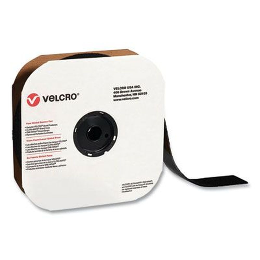Velcro Black Loop Side Sticky-Back Fasteners, 2 inch x 75 Feet roll