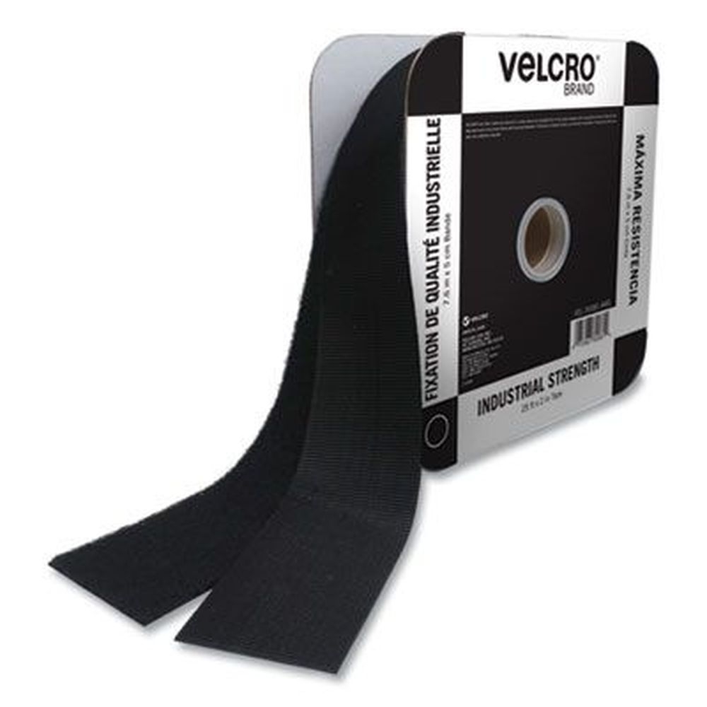 Velcro Black Industrial Strength Heavy Duty Fastener Tape, 2 inch x 25 Feet