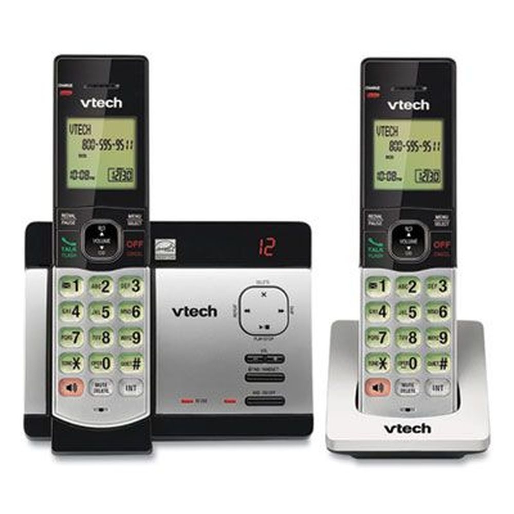 Vtech Silver/Black DECT 6.0 Two-Handset Cordless Telephone System