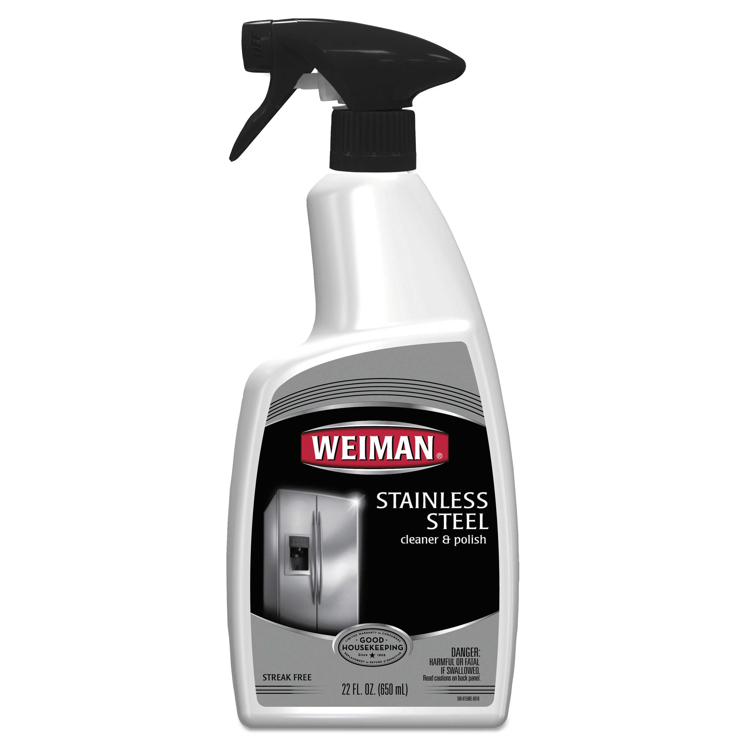 Weiman Floral Scent Stainless Steel Cleaner and Polish, 22 Ounce Spray Bottle -- 6 per case