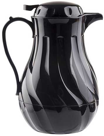 Tablecraft Polypropylene Black Insulated Swirl Coffee Server, 20 Ounce