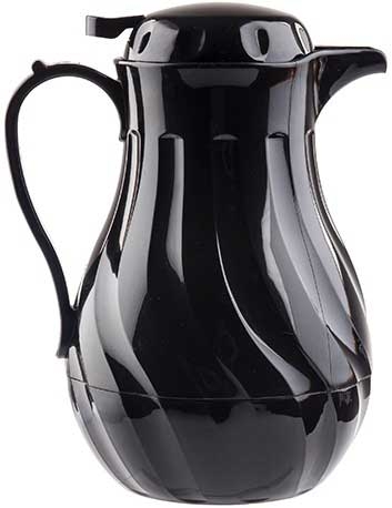 Tablecraft Polypropylene Black Insulated Swirl Coffee Server, 40 Ounce