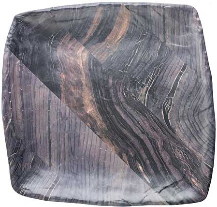 Tablecraft Barnwood Melamine Square Tray, 15 inch