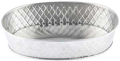 Tablecraft Lattice Collection Stainless Steel Round Platter, 8.125 inch Dia x 1.5 inch