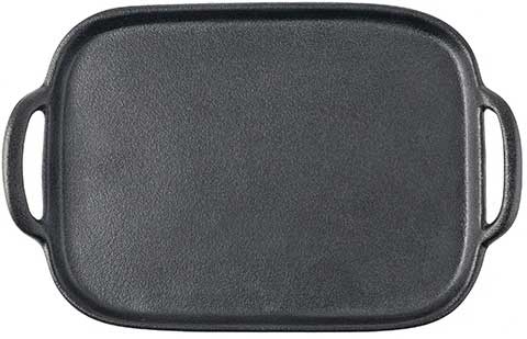 Tablecraft Black Melamine Small Rectangular Faux Cast Iron Serving Tray, 12.25 x 8 x 1.25 inch