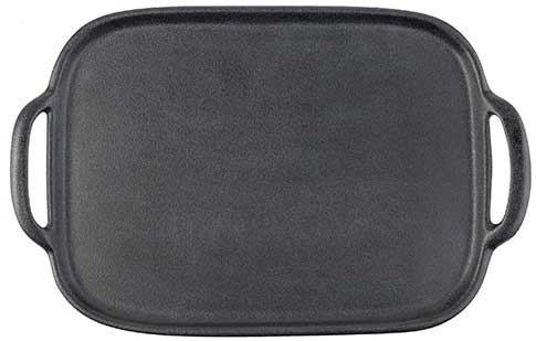 Tablecraft Black Melamine Large Rectangular Faux Cast Iron Serving Tray, 20.375 x 13.25 x 1.5 inch