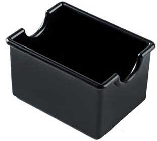 Tablecraft Black Polystyrene Sugar Packet Holder, 3.25 x 2.5 x 2 inch - 6 count per pack -- 1 pack per case.
