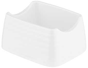 Tablecraft Pulito Collection White Melamine Textured Finish Sugar Packet Holder, 4 x 3.25 x 2 inch -- 12 per case.