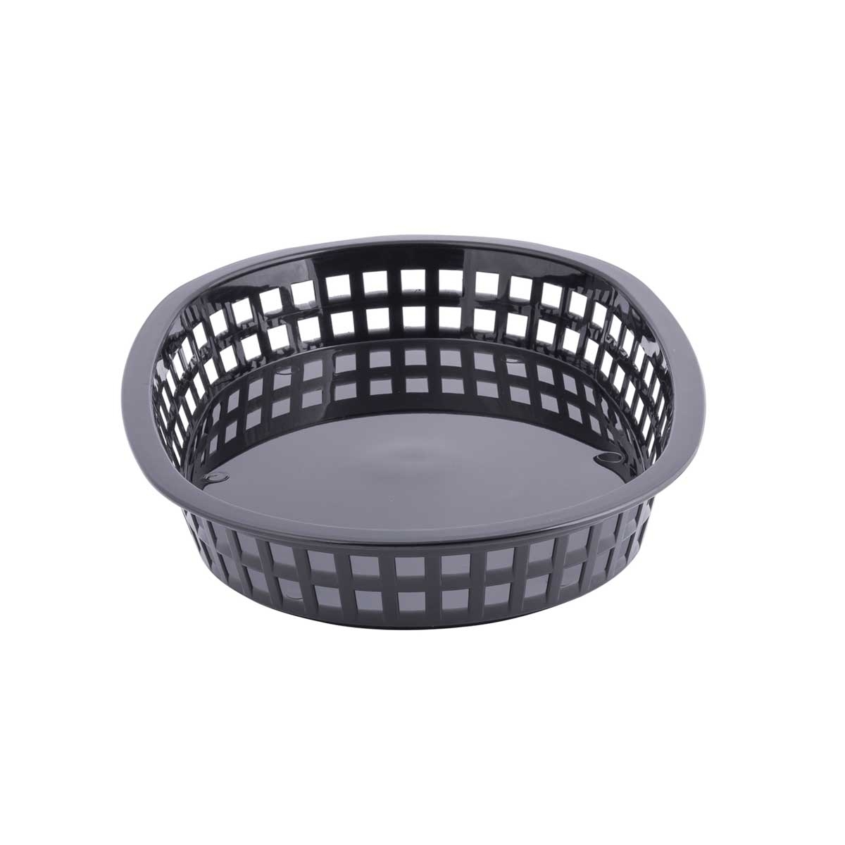 Tablecraft Plastic Black Oval Chicago Basket, 10.5 x 7 x 1.5 inch -- 36 per case