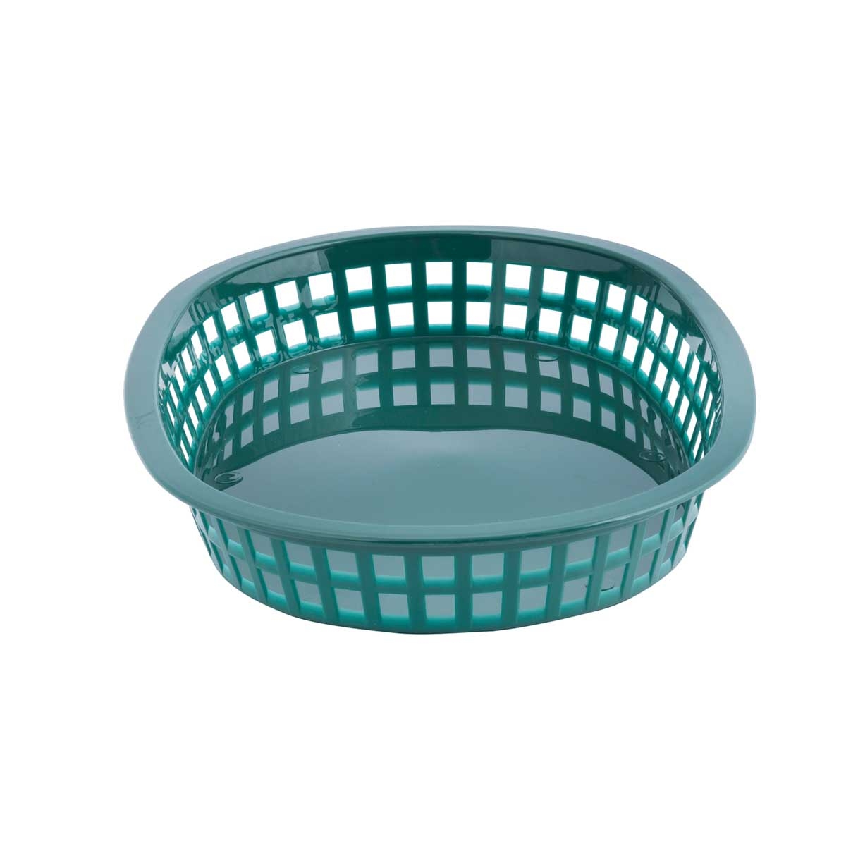 Tablecraft Plastic Forest Green Oval Chicago Basket, 10.5 x 7 x 1.5 inch -- 36 per case