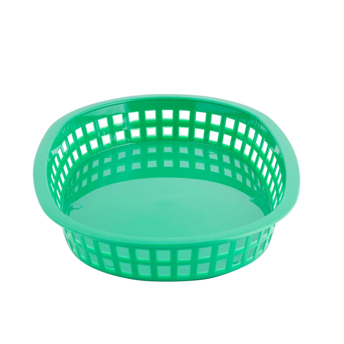 Tablecraft Plastic Green Oval Chicago Basket, 10.5 x 7 x 1.5 inch -- 36 per case