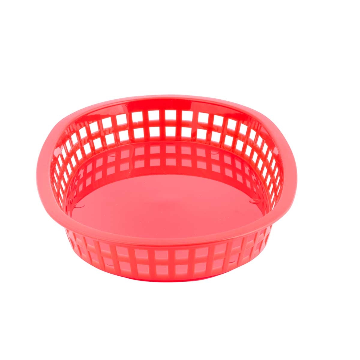 Tablecraft Plastic Red Oval Chicago Basket, 10.5 x 7 x 1.5 inch -- 36 per case