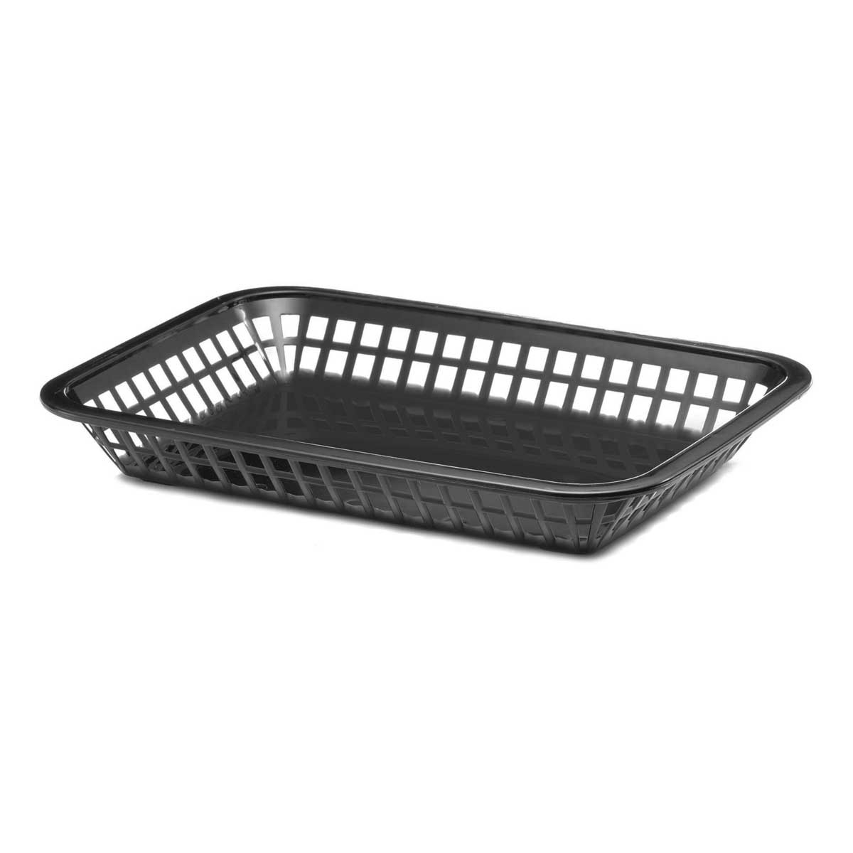 Tablecraft Black Rectangular Grande Basket, 10.75 x 7.75 x 1.5 inch -- 36 per case