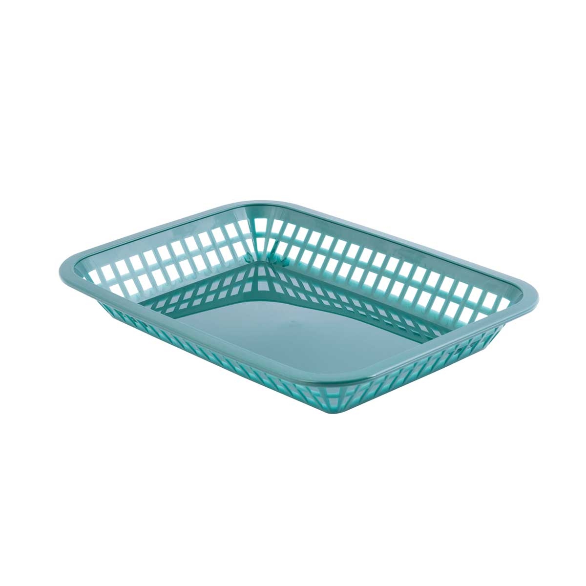 Tablecraft Forest Green Rectangular Grande Basket, 10.75 x 7.75 x 1.5 inch -- 36 per case
