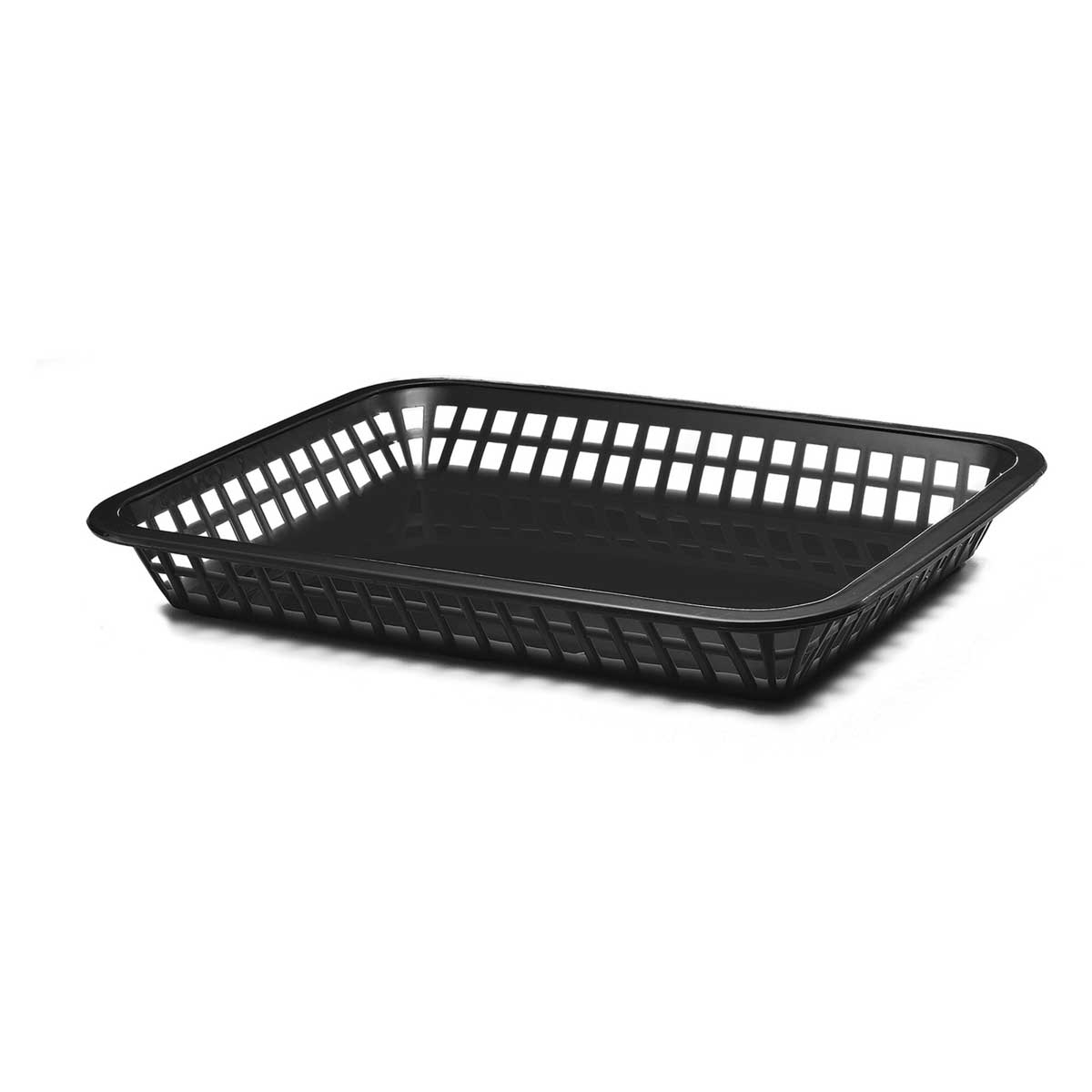 Tablecraft Black Mas Grande Rectangular Basket, 11.75 x 8.5 x 1.5 inch -- 36 per case