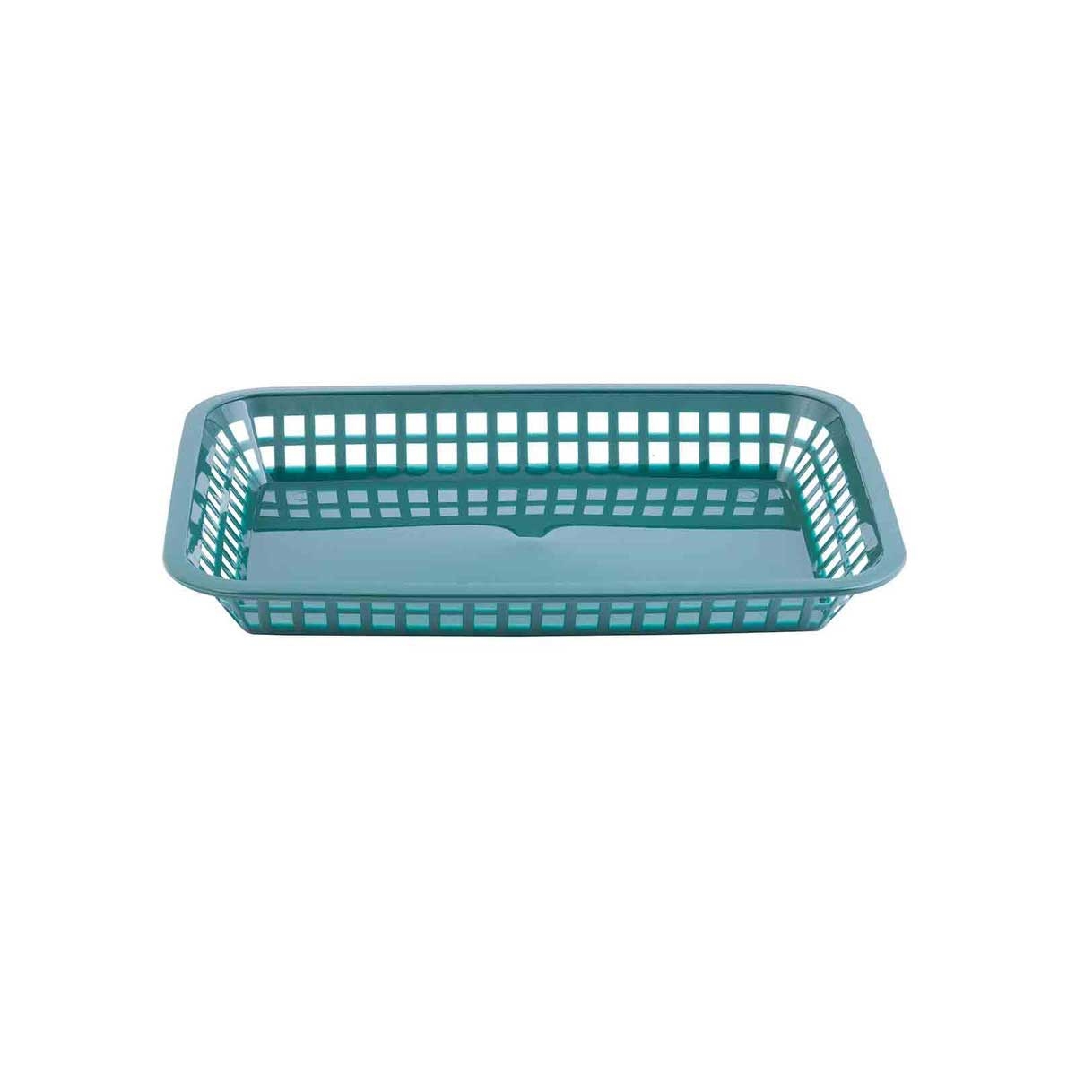 Tablecraft Forest Green Mas Grande Rectangular Basket, 11.75 x 8.5 x 1.5 inch -- 36 per case