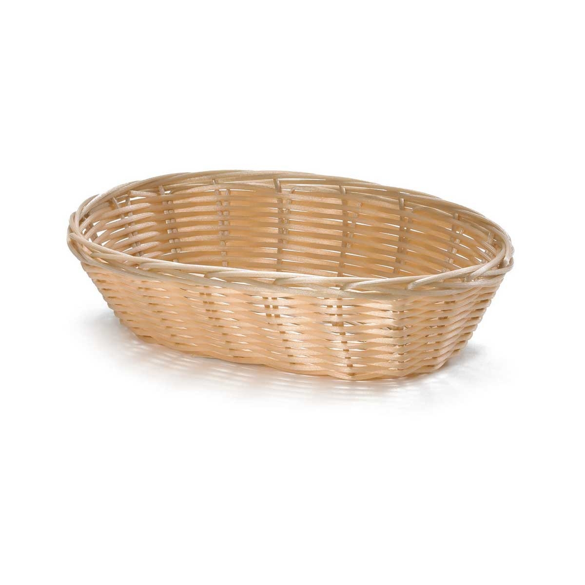 Tablecraft Plastic Natural Oval Serving Basket, 9 x 6 x 2.25 inch -- 12 per case