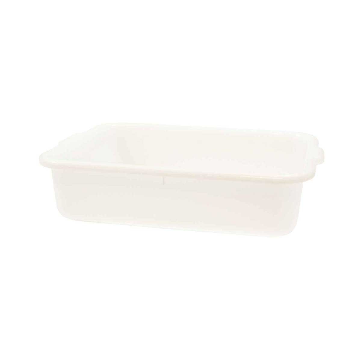Tablecraft White High Density Polyethylene Food Storage Box, 21 1/2 x 15 3/4 x 5 inch -- 12 per case