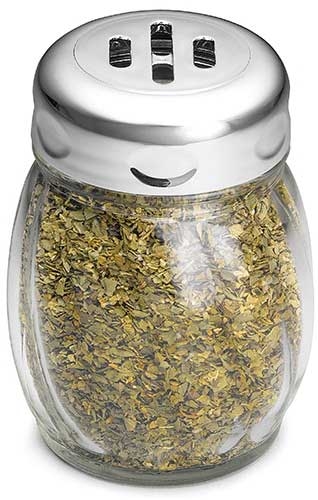 Tablecraft Chrome Plated Slotted Plastic Top Swirl Glass Shaker, 6 Ounce Capacity -- 12 Per Case