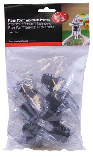 Tablecraft Widemouth Proper Pour Clear Dip Tube Pourer, 1.25 Ounce Capacity -- 12 Per Case