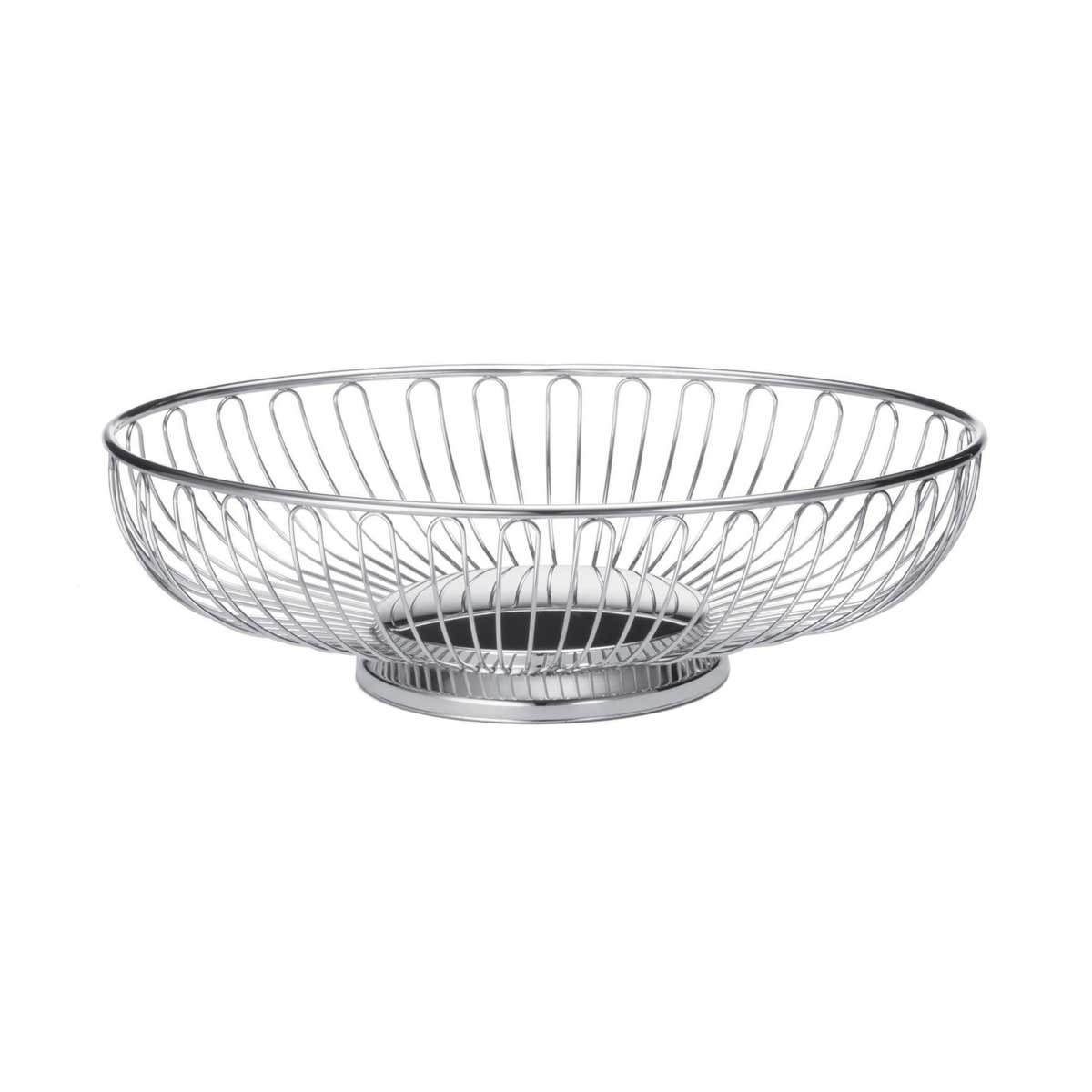 Tablecraft Chrome Plated Chalet Oval Serving Basket, 9 x 6 x 2.6 inch