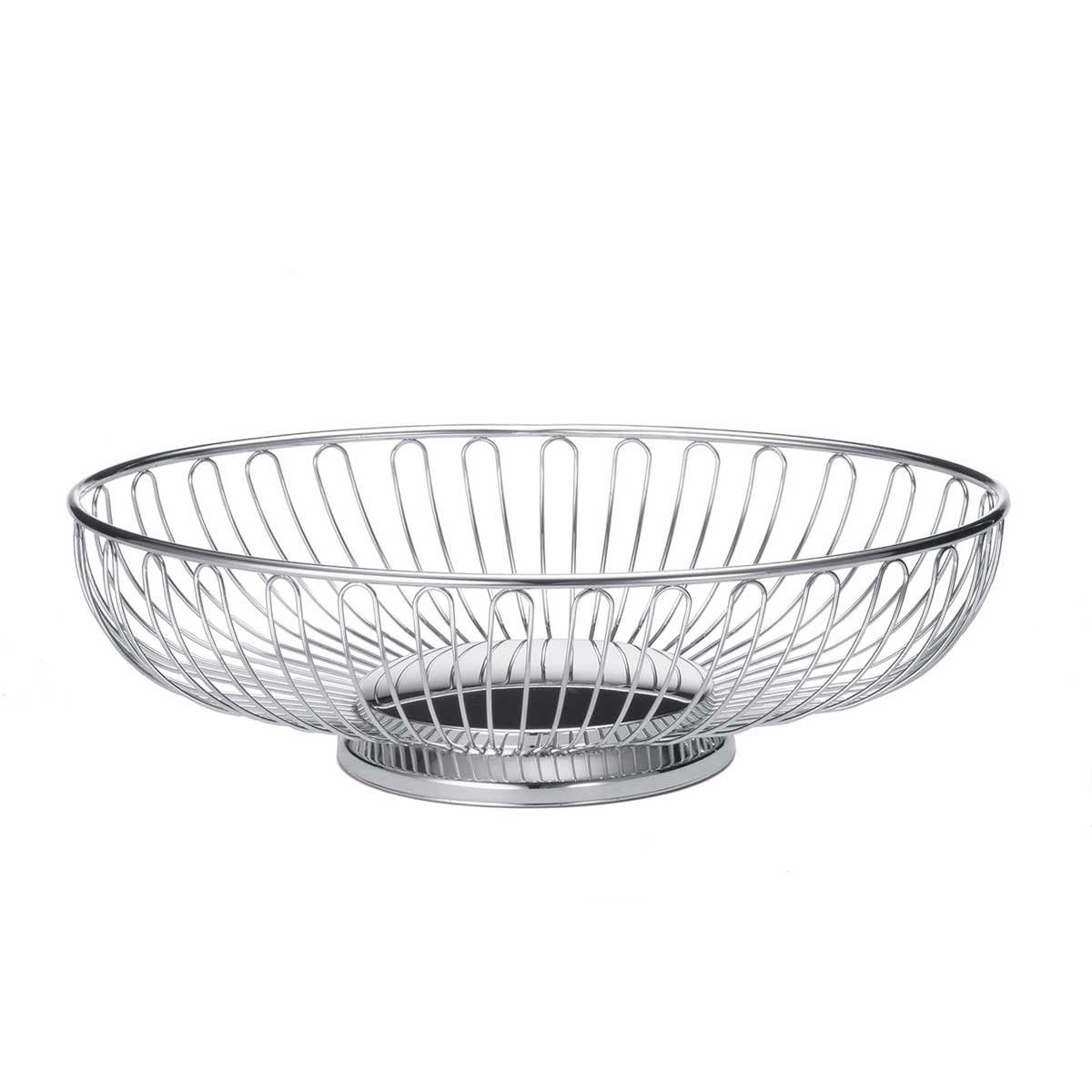 Tablecraft Chrome Plated Chalet Oval Serving Basket, 10.63 x 8.5 x 3.2 inch