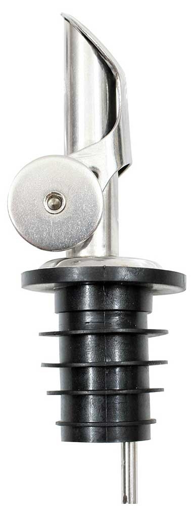 Tablecraft Weighted Flip Cap Pourer with Stainless Steel Vent Tube -- 12 per case.