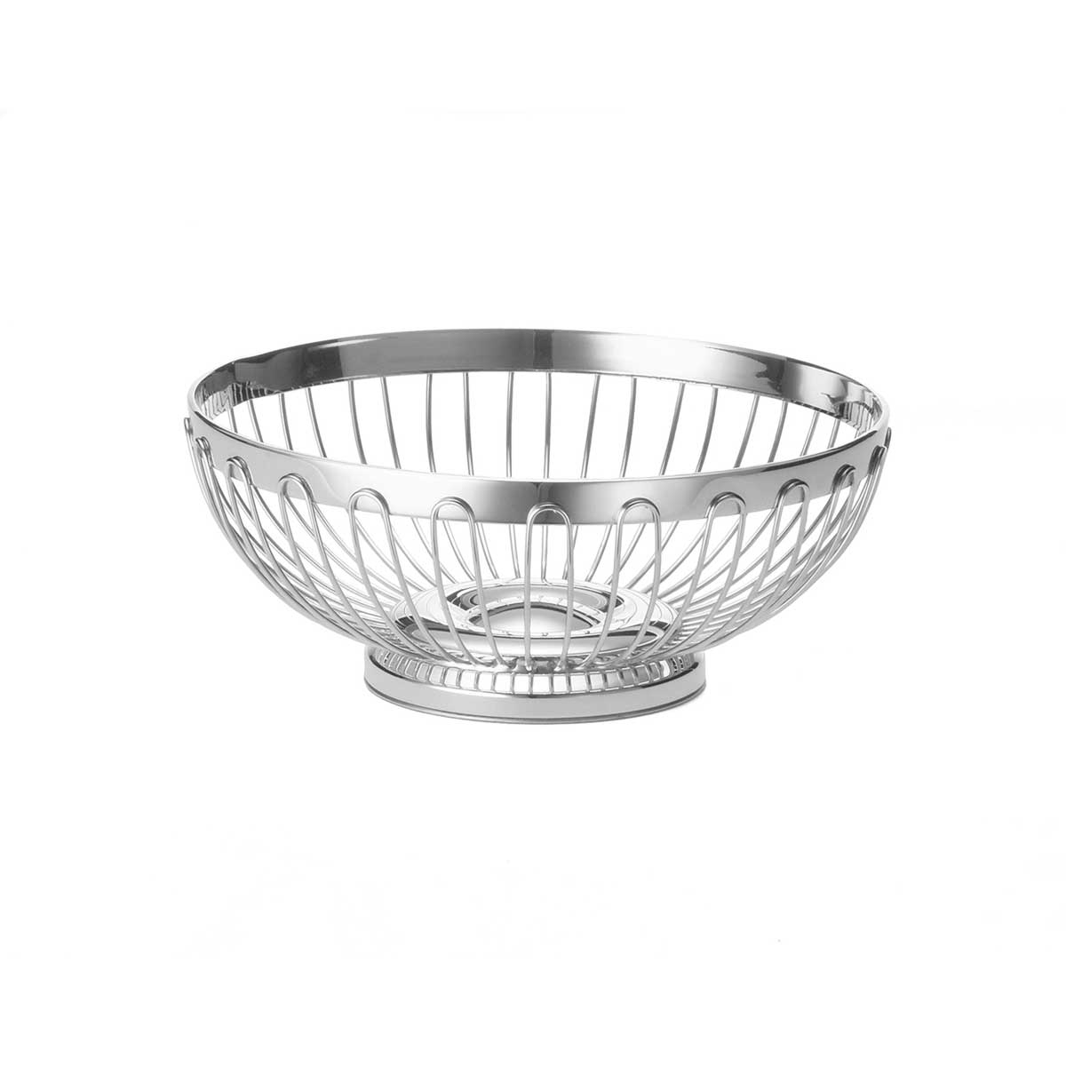 Tablecraft Stainless Steel Round Red Small Spoke Breadstick Holder Basket
