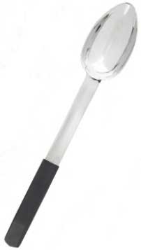 Tablecraft Anti Microbial Black Vinyl Coated Stainless Steel Solid Spoon, 4 Ounce